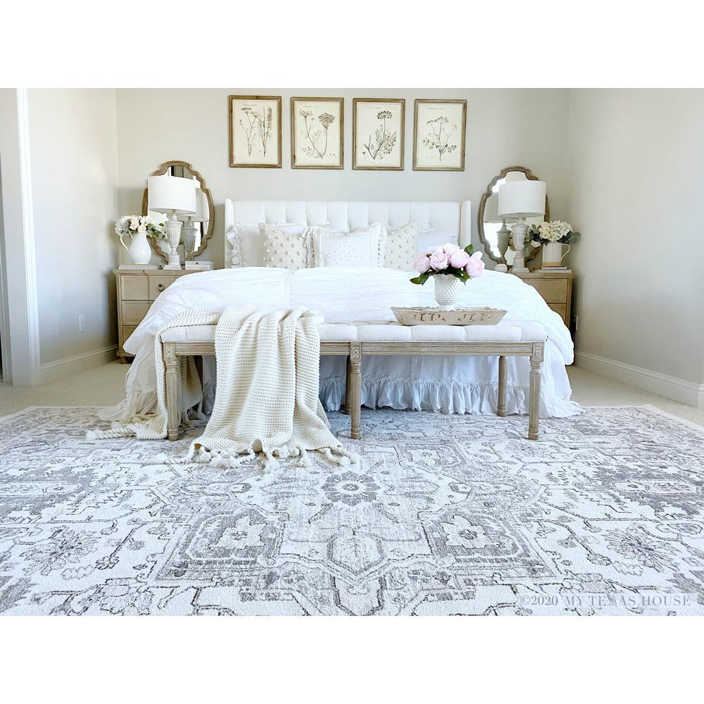 Natural Floral Area Rug I95492