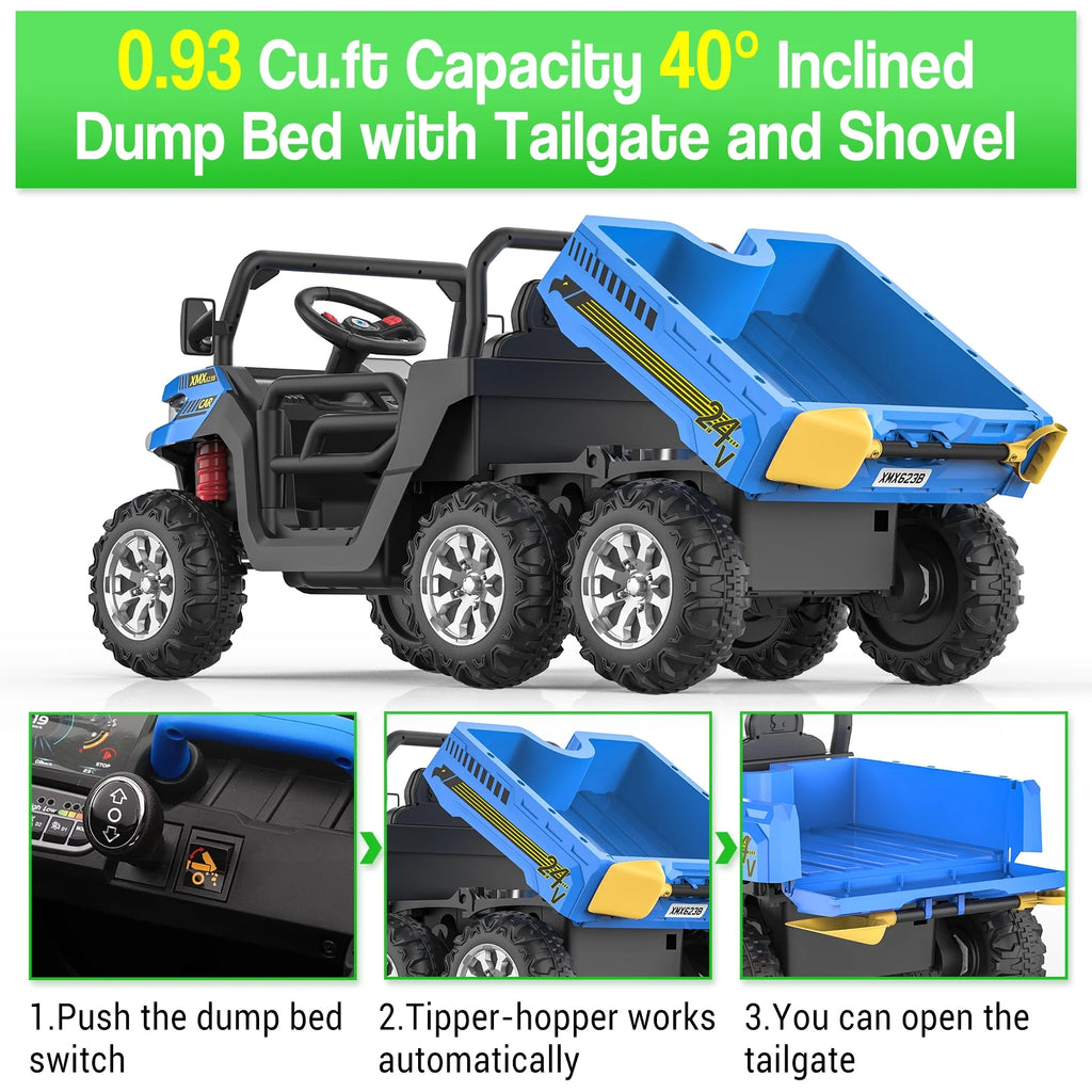 24V 6 Wheeler Ride On Dump Truck with Remote Control F573