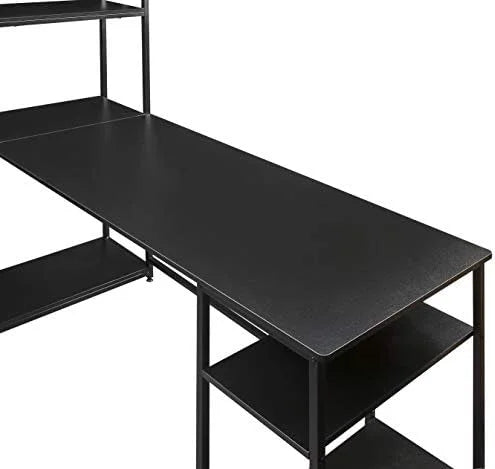 L-Shaped Computer Desk with Hutch Bookshelf 63-Inch B197653