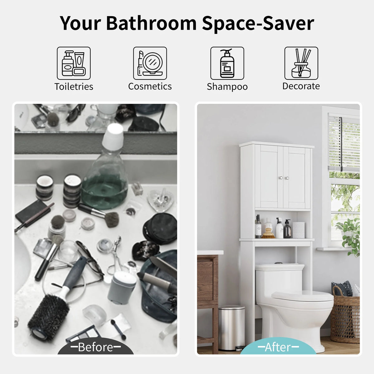 Over The Toilet Storage Cabinet White Y418912