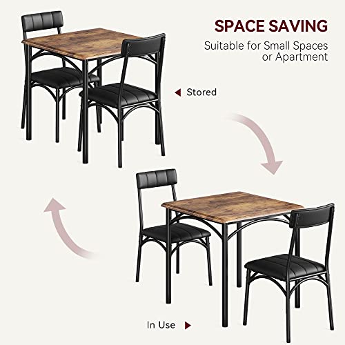 Rustic Brown 3 Piece Dining Table Set H9621