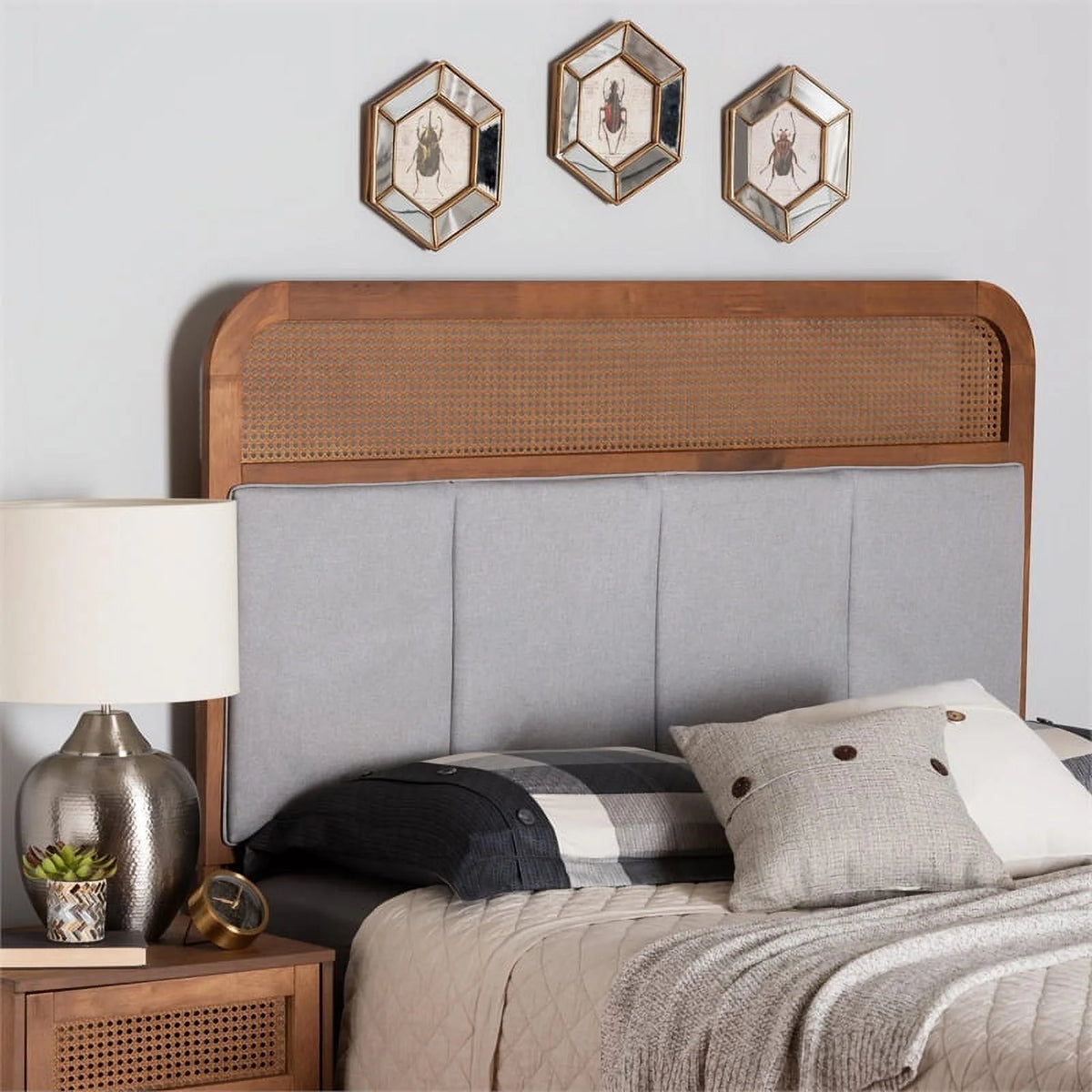 Wood & Fabric King Size Headboard C443406