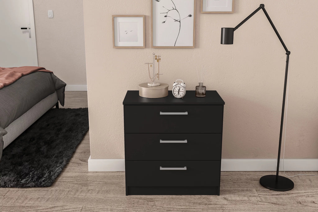 White 3 Drawer Wood Dresser P81401