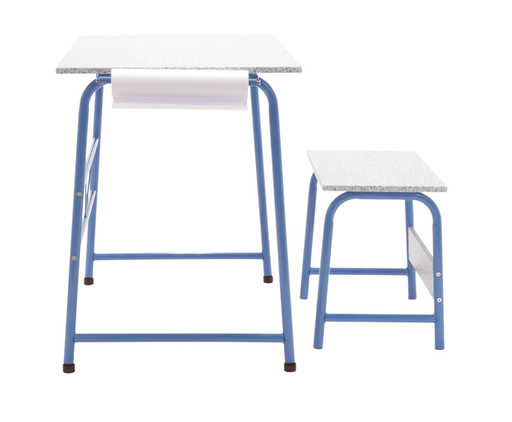 Blue Metal Art Desk and Bench R177817