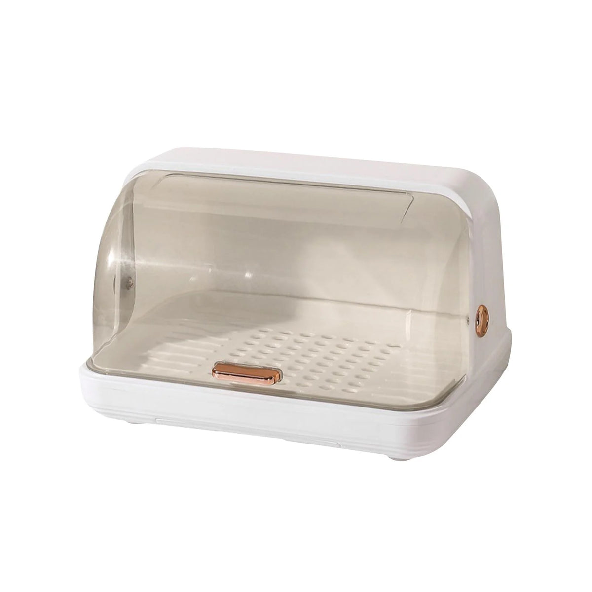 White Dustproof Baby Bottle Drying Rack with Drainer and Lid H37480