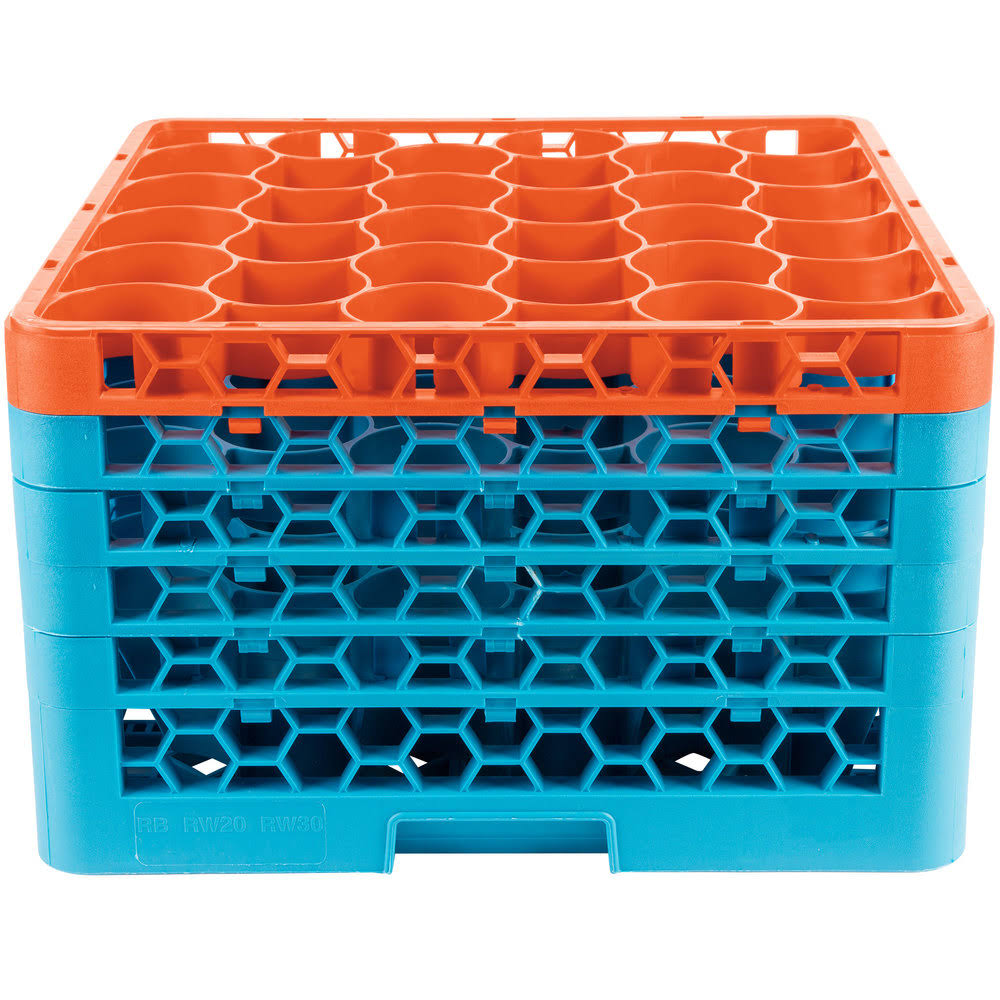 Orange Color-Coded Glass Rack with 5 Extenders A615439
