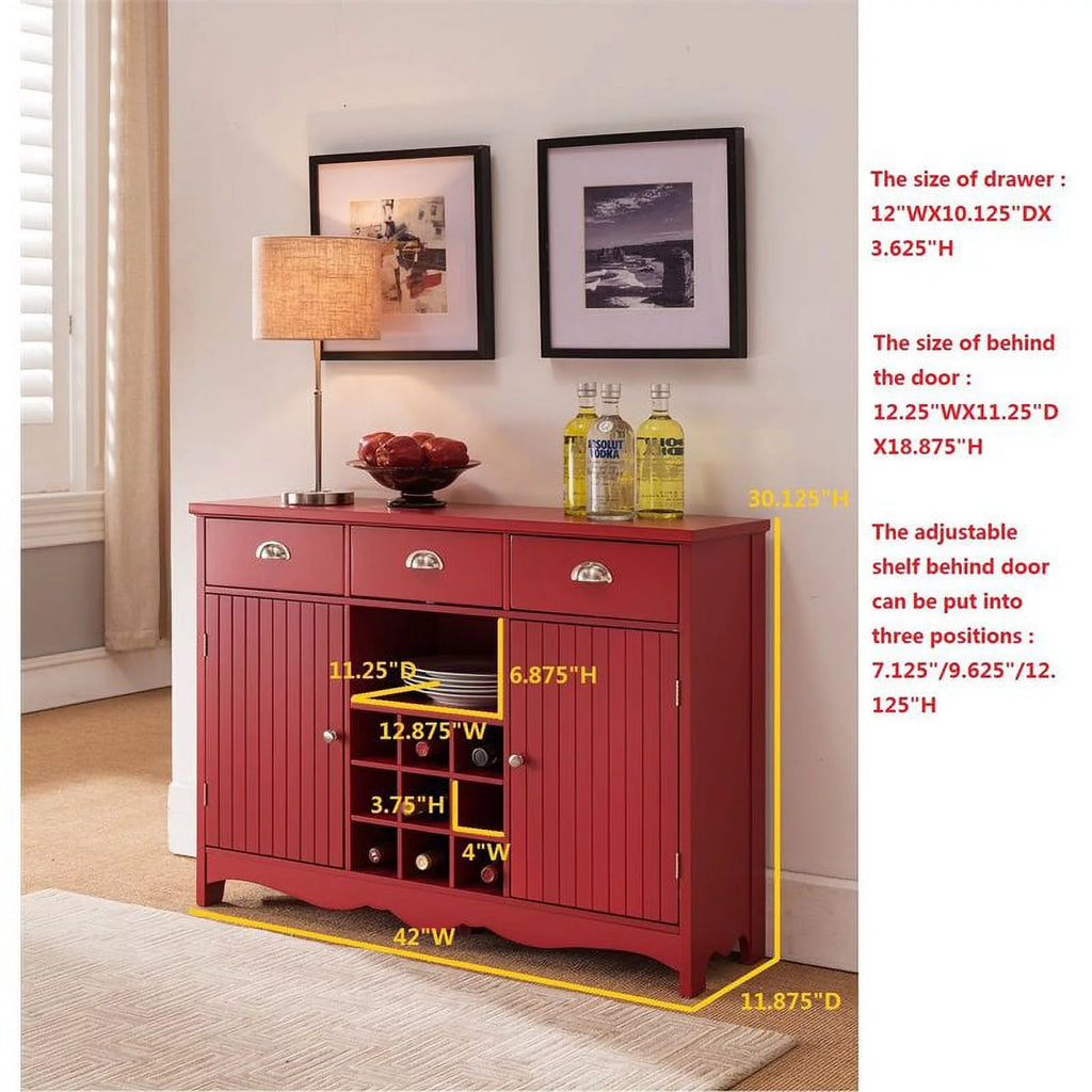 Red Wood 2 Door Wine Cabinet N781957