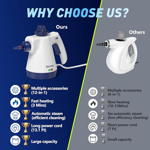Pressurized Handheld Steam Cleaner with 12pcs Accessories G28616
