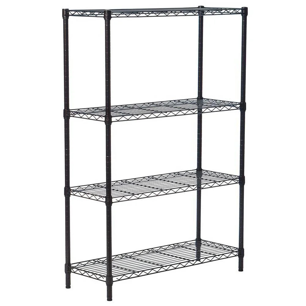 4 Layer Wire Shelving Rack Metal Shelf Adjustable Unit O47556