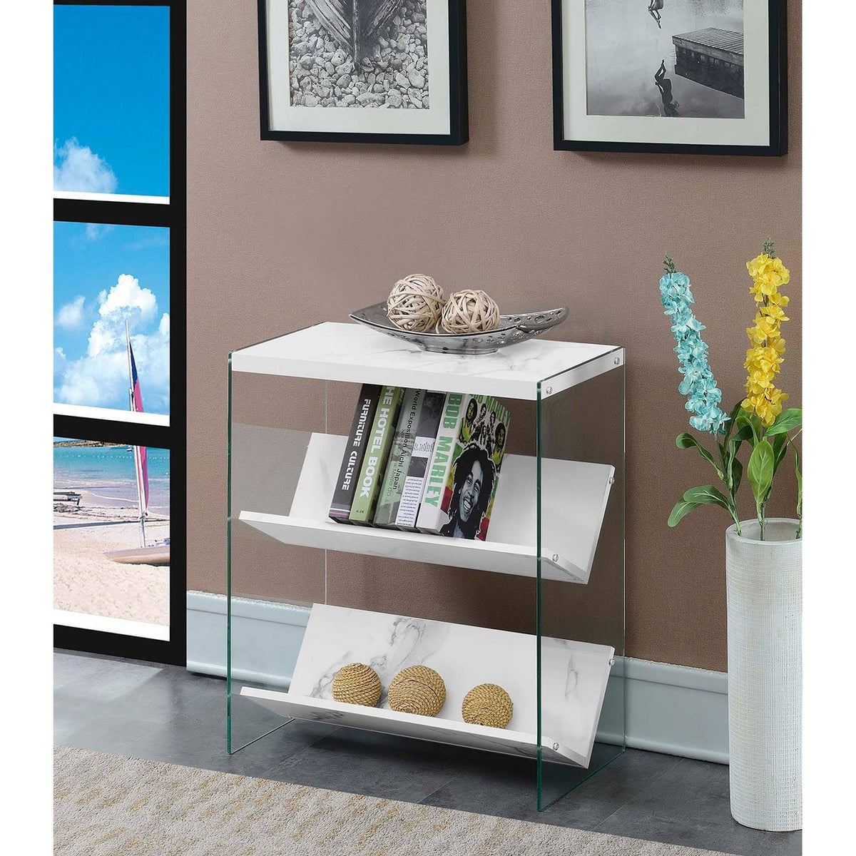 Glass/Wood Bookcase R6303
