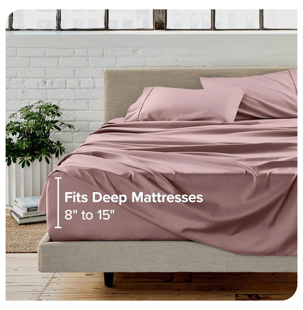 Split Head Flex King 4 Piece Microfiber Bed Sheet Set W96487