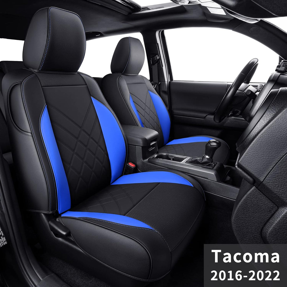Black & Gray Faux Leather Seat Covers Z892571