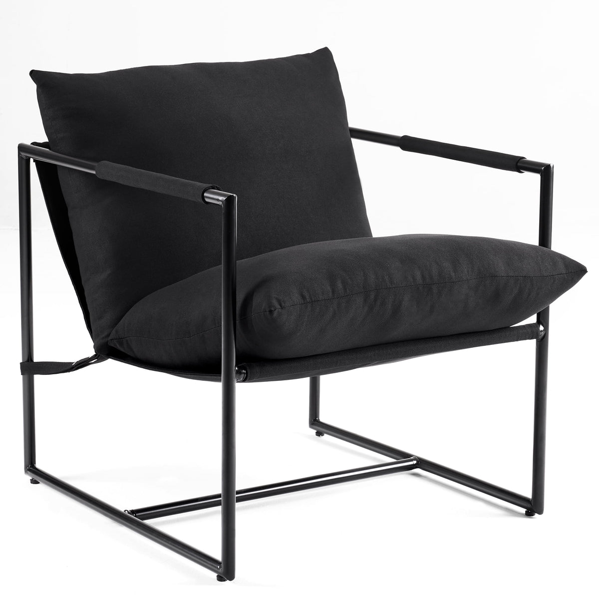 Black Metal Framed Sling Accent Chair Z632485