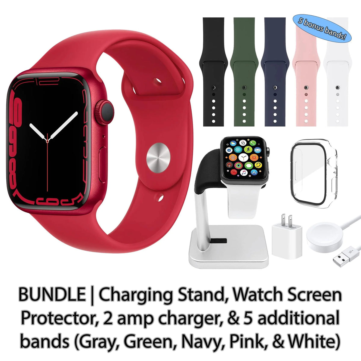 Red 45 mm Aluminum Case Smartwatch with Sport Band P6664