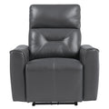 Dark Gray Faux Leather Power Reclining Chair V414