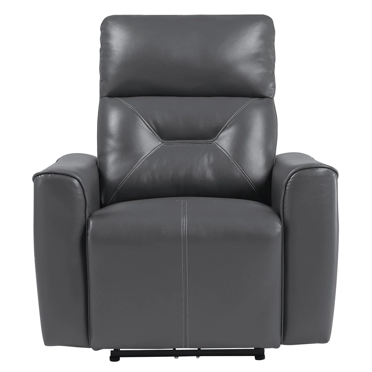 Dark Gray Faux Leather Power Reclining Chair V414