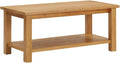 Solid Oak Wood Coffee Table Brown Dark Rectangular 35.4"x17.7"x15.7" P152