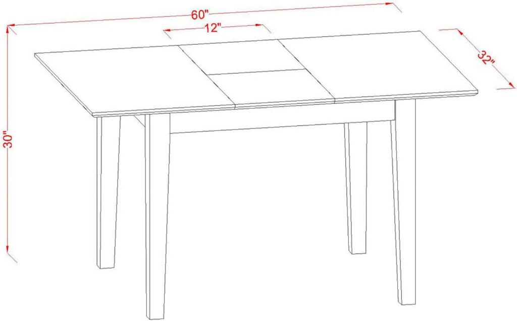 Rectangle Dining Table Top with Leaf 32 By 60-Inch P643181
