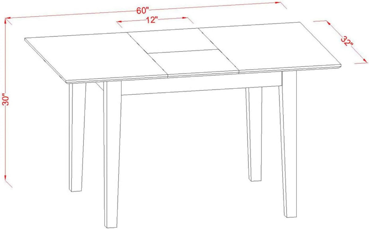 Rectangle Dining Table Top with Leaf 32 By 60-Inch P643181