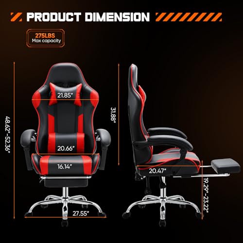 Ergonomic Computer Chair with Footrest and Lumbar Support W45341