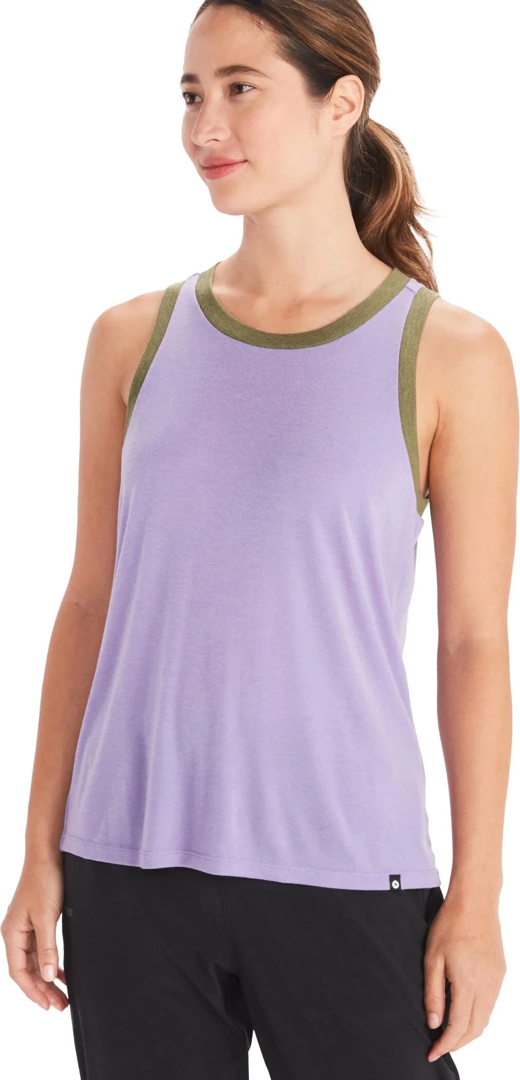 Purple Color Block Sleeveless Scoop Neck Tank Top Q576