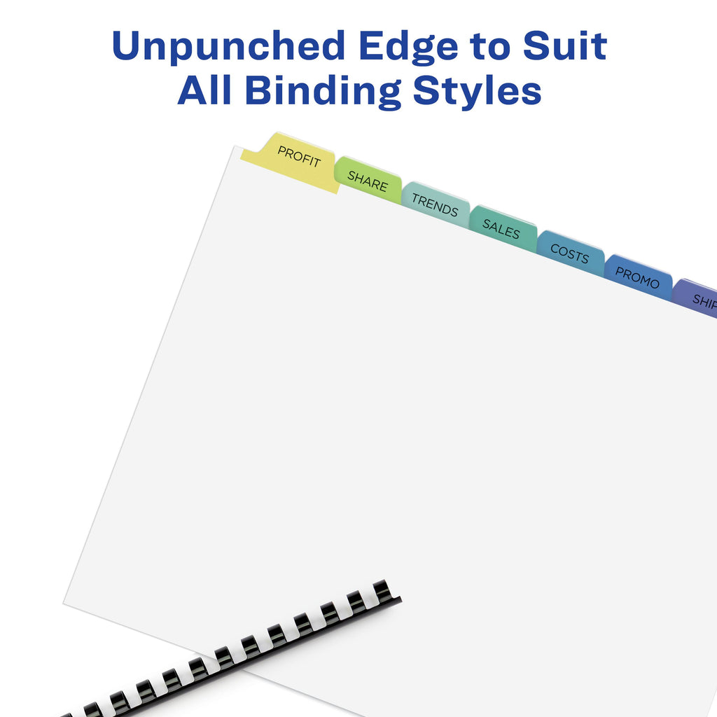 Clear Label Unpunched Dividers, 8-Tab, Ltr, 25 J26820
