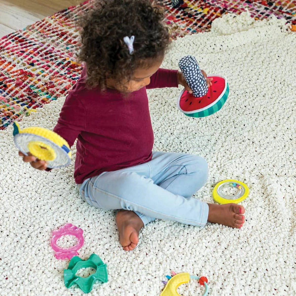 Multicolor Fruit-Shaped Sensory Stacking Rings Toy L8185