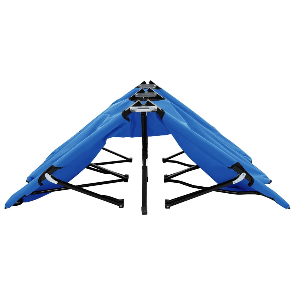 Blue Folding Fabric Steel Frame Camping Cot O304632