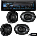 Bluetooth Receiver and Two Pairs of 6x9" Three-Way Coaxial Speakers H937134