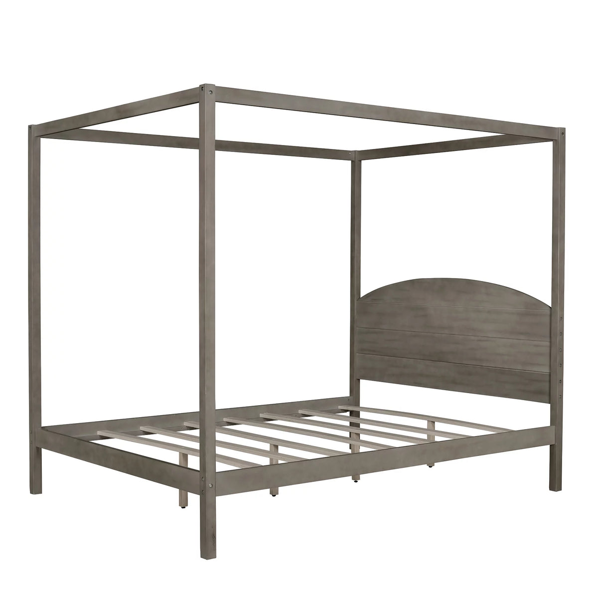 Wood Queen Size Canopy Bed with Headboard M4584