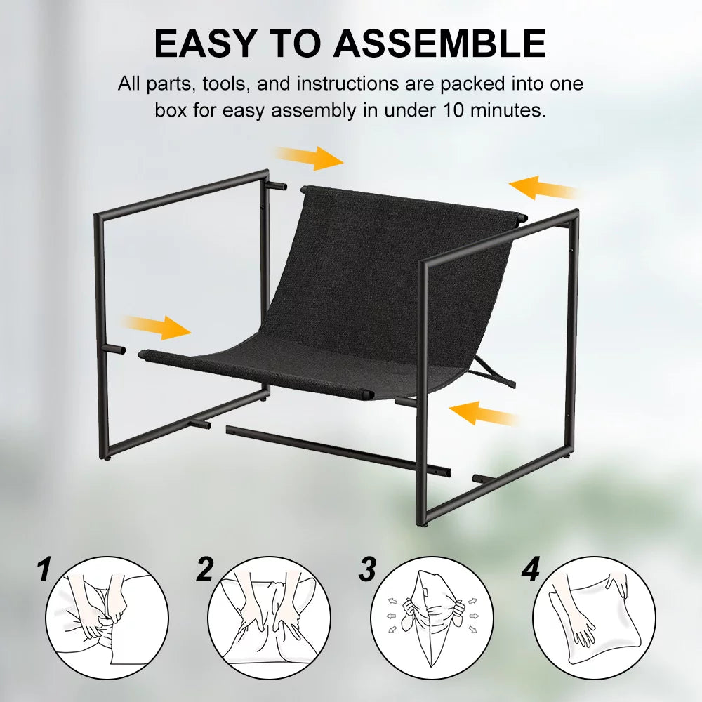Black Sling Accent Chair Set of 2 G508