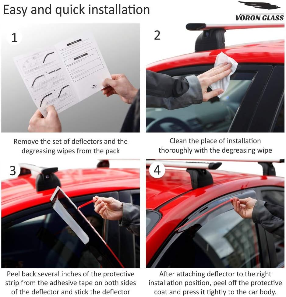4 Pieces Glass Rain Guards for Chevrolet Cruze Sedan Q63620