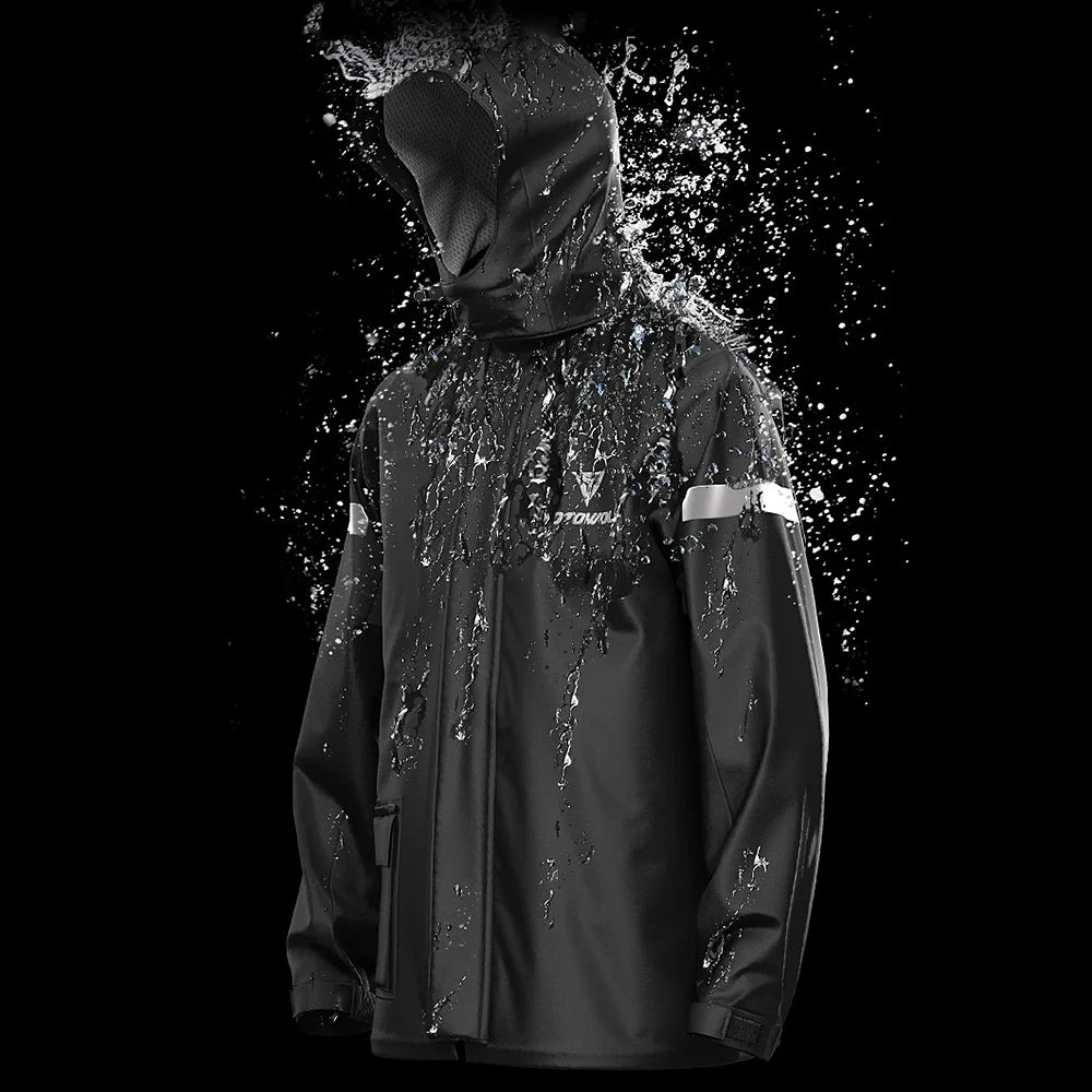 Men Motorcycle Reflective Waterproof Rain Jacket and Pants Rain Gear Q3983