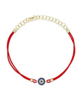 Diamond Blue Sapphire 14K Yellow Gold Evil Eye Bracelet W78899