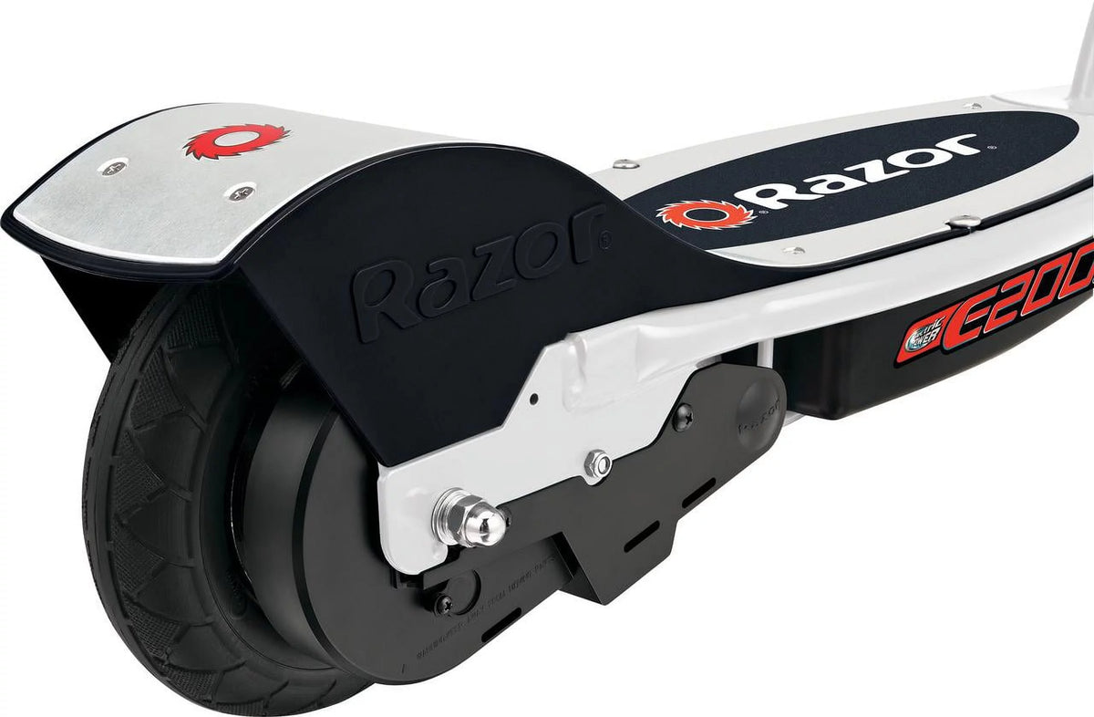 White Electric Scooter with 8" Pneumatic Front Tire C15936